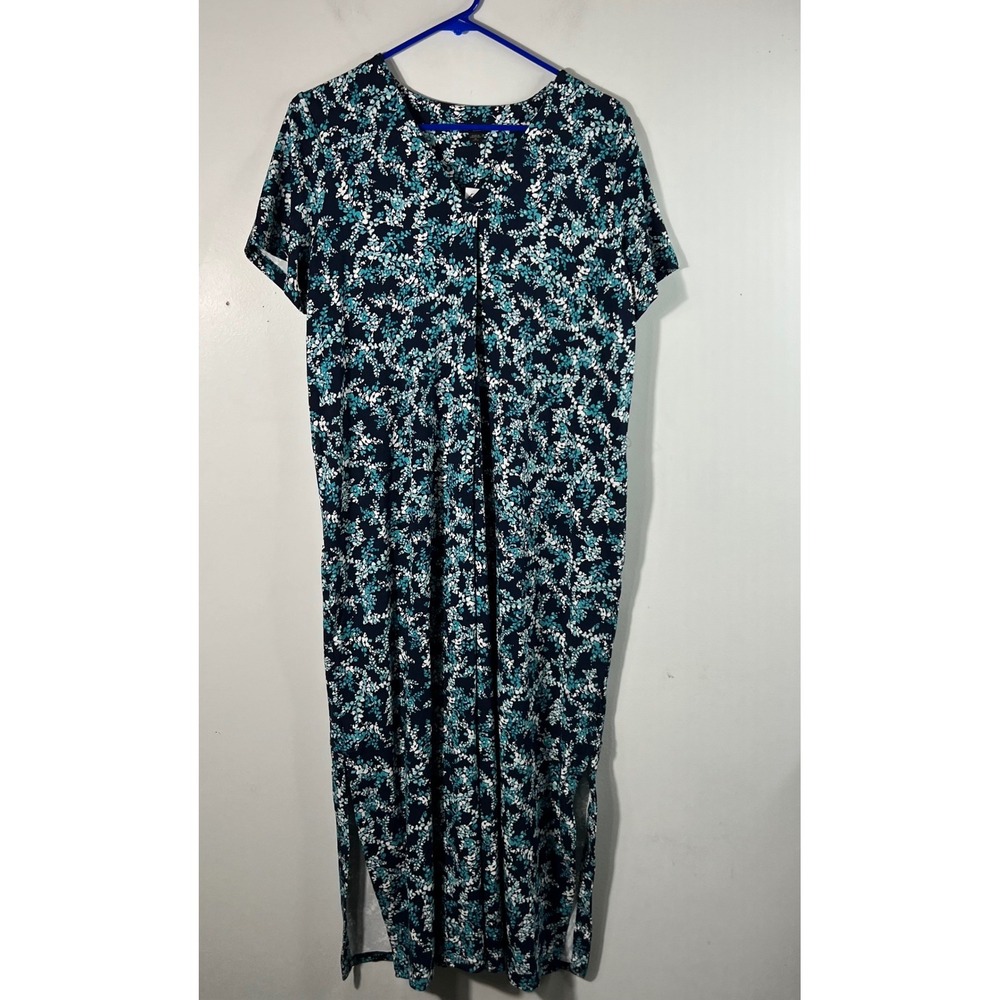 The J Jill Wearever Collection‎ Floral V Neck Knit Maxi Dress MP NWT